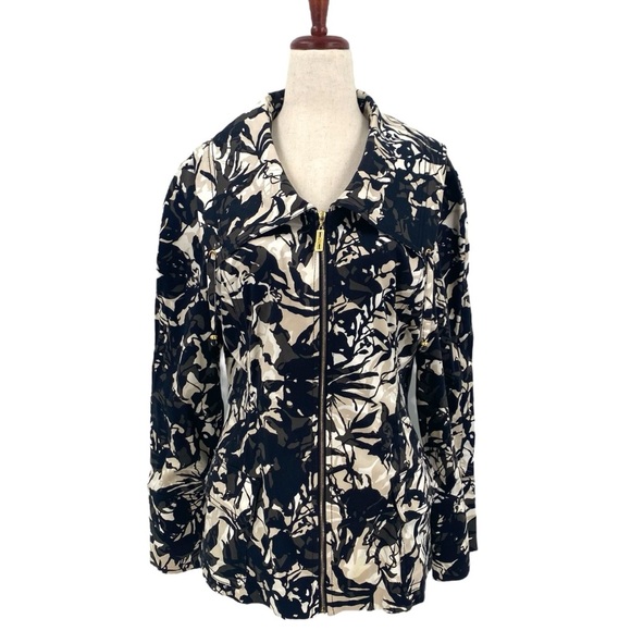 St. John Printed Zip Up Lightweight Jacket 6 - Picture 1 of 11